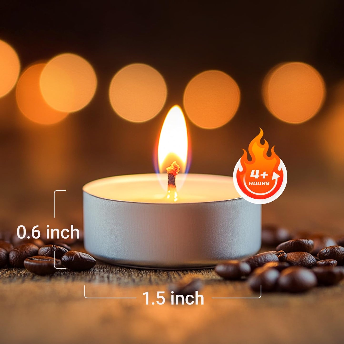 Hypmis Tea Lights Candles Bulk - 50 Pack, 4.5+ Hours Fully Burns Tealight Candles Unscented Smokeless Bright Flame Palm Tealights for Home, Christmas，Sabbath, Weddings & Halloween Decor, White