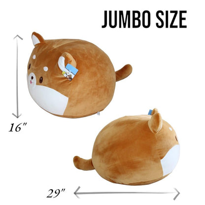 WORLD OF PLUSH 29 Inch Giant Shiba Inu Plush – 3.6 lb Oversized Squishy Stuffed Animal Pillow, One of The Largest Dog Plush Toys for Bed & Dorm, Cute Kawaii Room Decor Gift