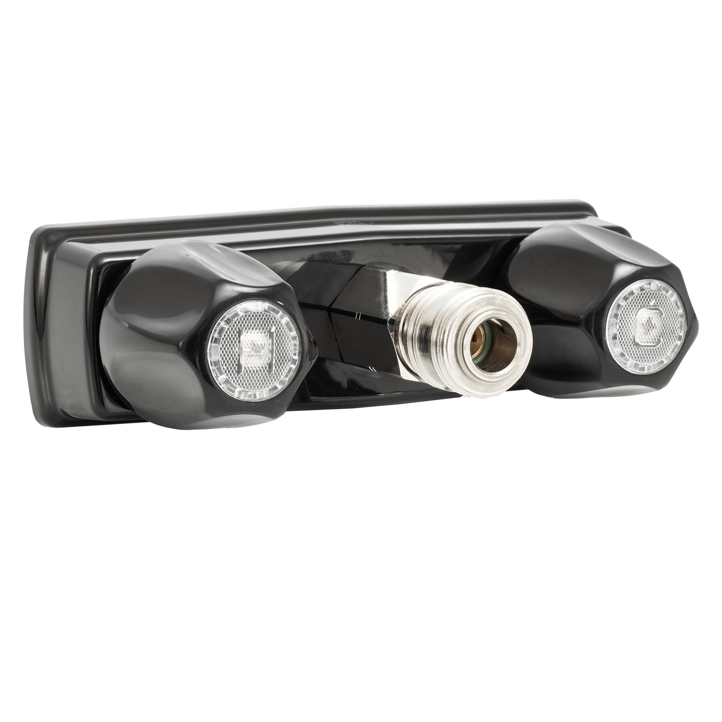 RecPro RV Exterior Faucet Hot/Cold | High Pressure Sprayer | Metal | Optional Flex Spout | RV Exterior Shower Faucet (No Flex Spout, Black)