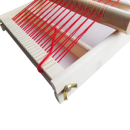 KISSBUTY Wooden Multi-Craft Weaving Loom Large Weaving Frame to Handcraft for Beginners, 9.9 by 15.7 by 1.3 Inches (Wooden)