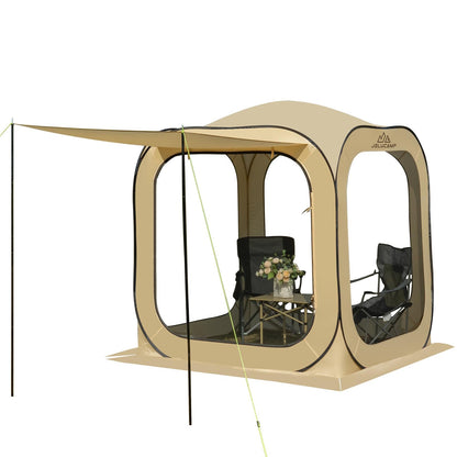JELUCAMP 6x6 FT Pop Up Screen House Tent - Instant Screened Gazebo Canopy with Mosquito Net, Portable Backyard Tent for 4-6 People, Easy Setup Patio Shelter for Camping, BBQ, Sports & Outdoor