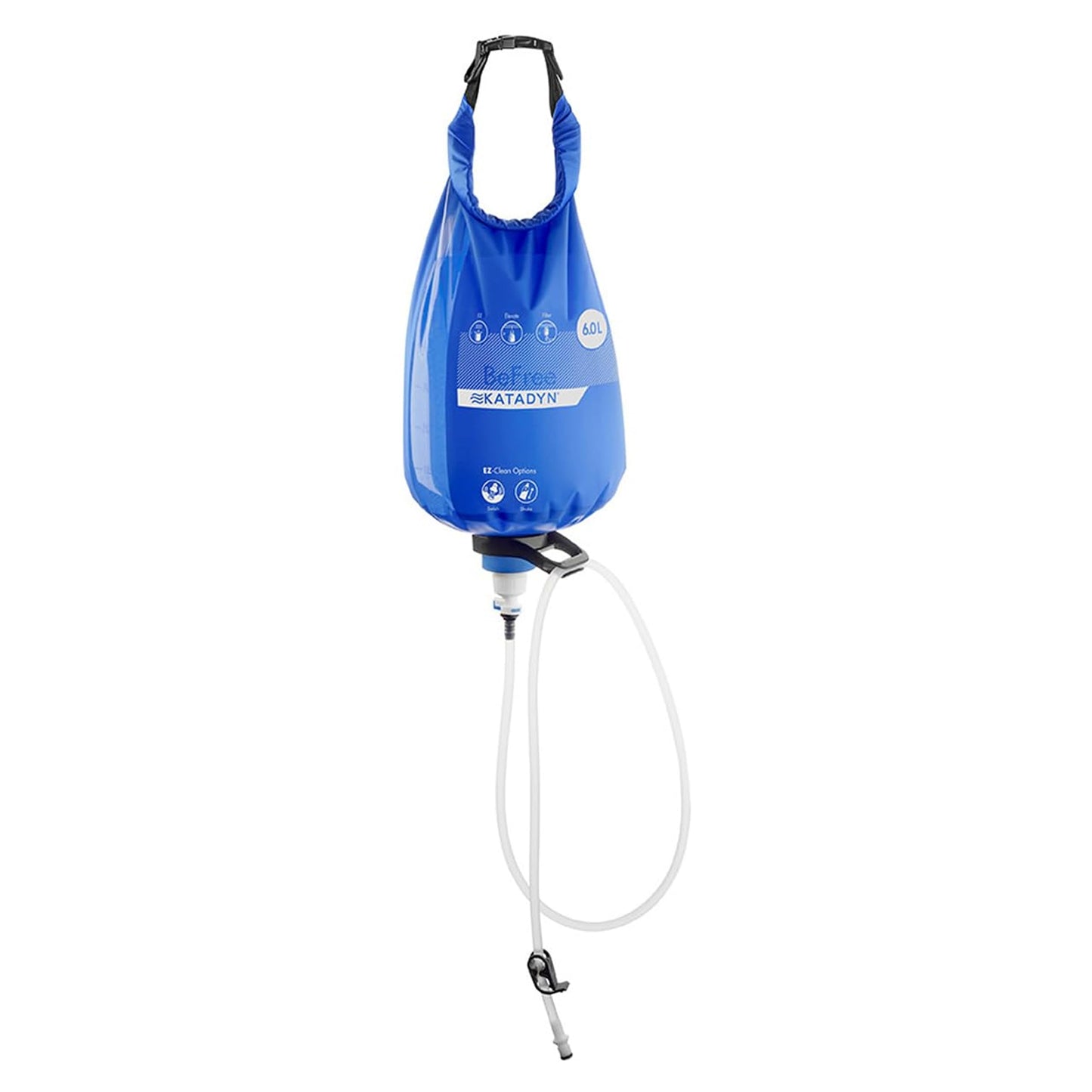 Katadyn BeFree Gravity Water Filter 6L for Camping & Group Use | 0.1 Micron Hollow Fiber Filter Removes Bacteria & Protozoa, 1,000L Capacity, BPA-Free