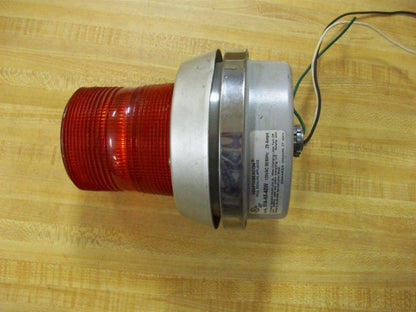 Edwards Signaling 51A-N5-40W Flashing Incandescent Beacon, Integrated Horn, 95/85 db, 120V AC, Amber, 24W, 189 Lumens