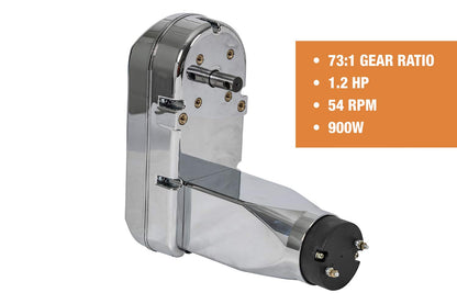 Buyers Products 5540122 900W Electric Tarp Gear Motor, 73:1 Ratio, 1.2 HP, 54 RPM, Fits Roll-Rite Super Duty Systems, 3/4 in Shaft, Weatherproof Housing, Heavy-Duty Trailer Tarp Motor