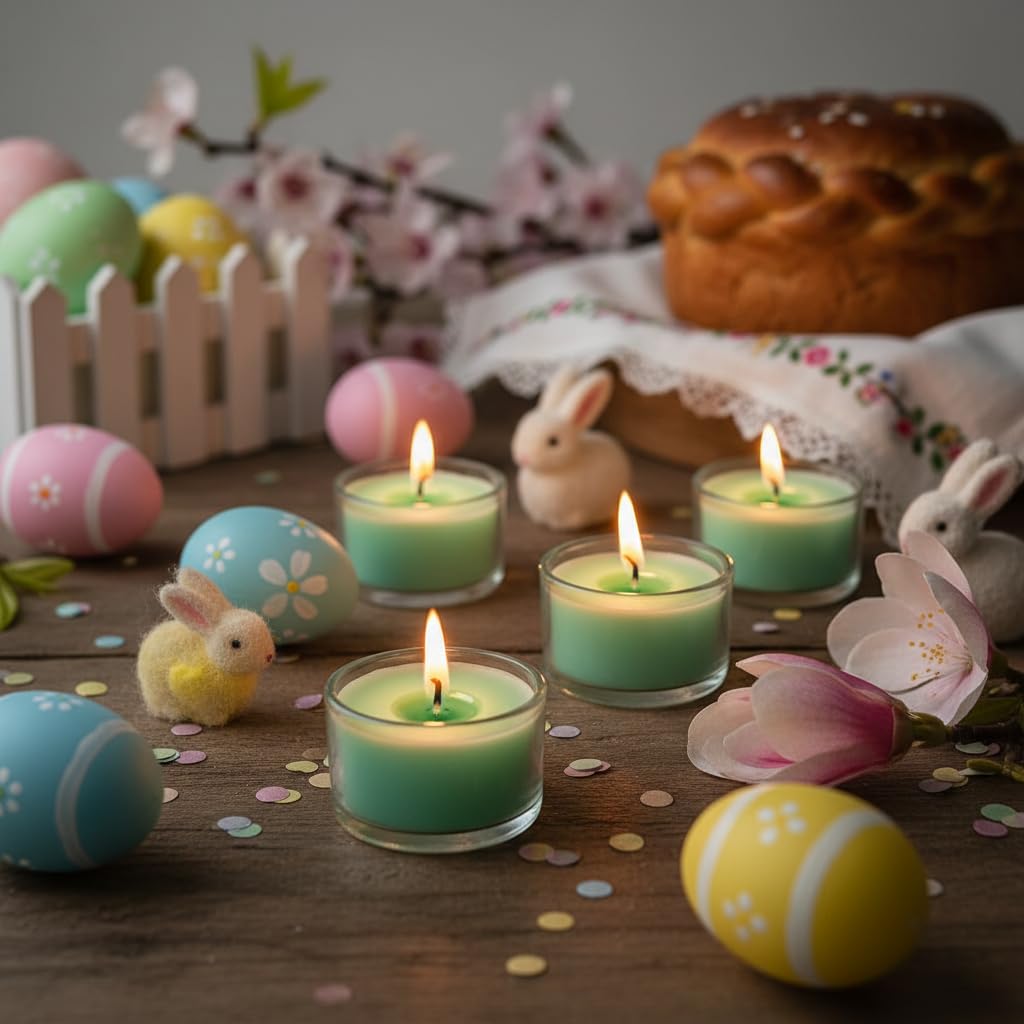 Mint Green Tea Lights Set of 24, Mint Scented Tealight Candles, Handmade Tea Candles, Long Burning Tealights for Romantic Wedding Home Decor Gift