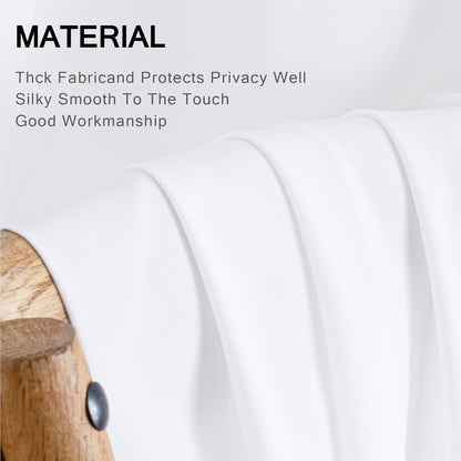 MIULEE French Door Curtains - Non-See-Through Privacy Sheer Drapes | White, 26 x 72 Inches, 2 Panels