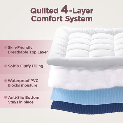 CHERIMOR Queen Air Mattress with Built-in Pump & Luxury Quilted Topper (Washable&Detachable), 20" Raised Comfort, 800lb Support, 4.5 Min Fast Inflate, Blow up Mattress for Guest Camping & Home