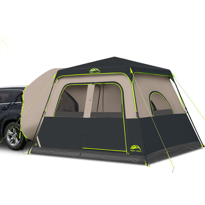 Happy Travel SUV Tents for Camping, 6 Person Instant Tent with 60 Seconds Easy Setup, Waterproof Car Tailgate Cabin Tent with Rainfly for Family Camping, Expandable Carry Bag,10' W X 10' L X 7.1' H