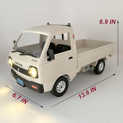 WPL D14 RC Kei Truck 4x4 Suzuki RC Car 1/10 Scale Remote Control Drift Car 4WD 2.4 GHz 280 Motor Proportional Throttle Seering Carry Vehicle Revised Chassis Hobby Toy Adult 2 Batteries