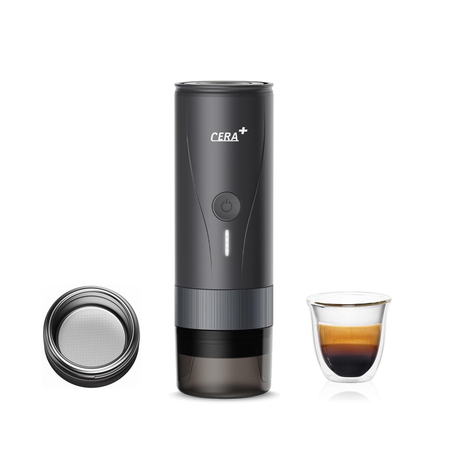CERA+ PCM04A Portable Espresso Maker Pro Version Self-Heating Professional-Level Mini Coffee Machine Compatiable with Ultra-Fine Grind For Travel,Camping,Hiking