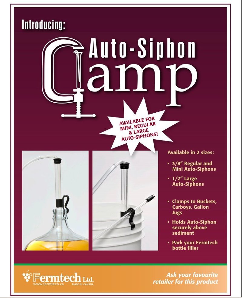 Fermtech - Auto Siphon Mini with 6 Ft of Food Safe Tubing & Clamp - Easy Home Brewing, Winemaking Kit, Complete System for Beer, Wine, Liquid Transfer & Fermentation Tools - Perfect for Small Batches