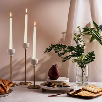 Ivory Taper Candles, Set of 20 Unscented and Smokeless 10 Inch Taper Candles Long Burning, Paraffin Wax with Cotton Wicks for Burning Approxinately 7-8 Hours Time