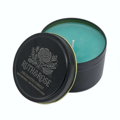 RUTH & ROSE Enchanted Forest Scented Candle, 100% Beeswax Candle for Home, 8oz, +65 Hours Burn Time, Aromatherapy Non Toxic Candles, Gift for Women & Men, Made in USA, Perfect for Travel or Gifting