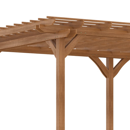 Outsunny 12' x 20' Outdoor Pergola, Wood Gazebo Grape Trellis with Stable Structure for Climbing Plant Support, Garden, Patio, Backyard, Deck, Brown