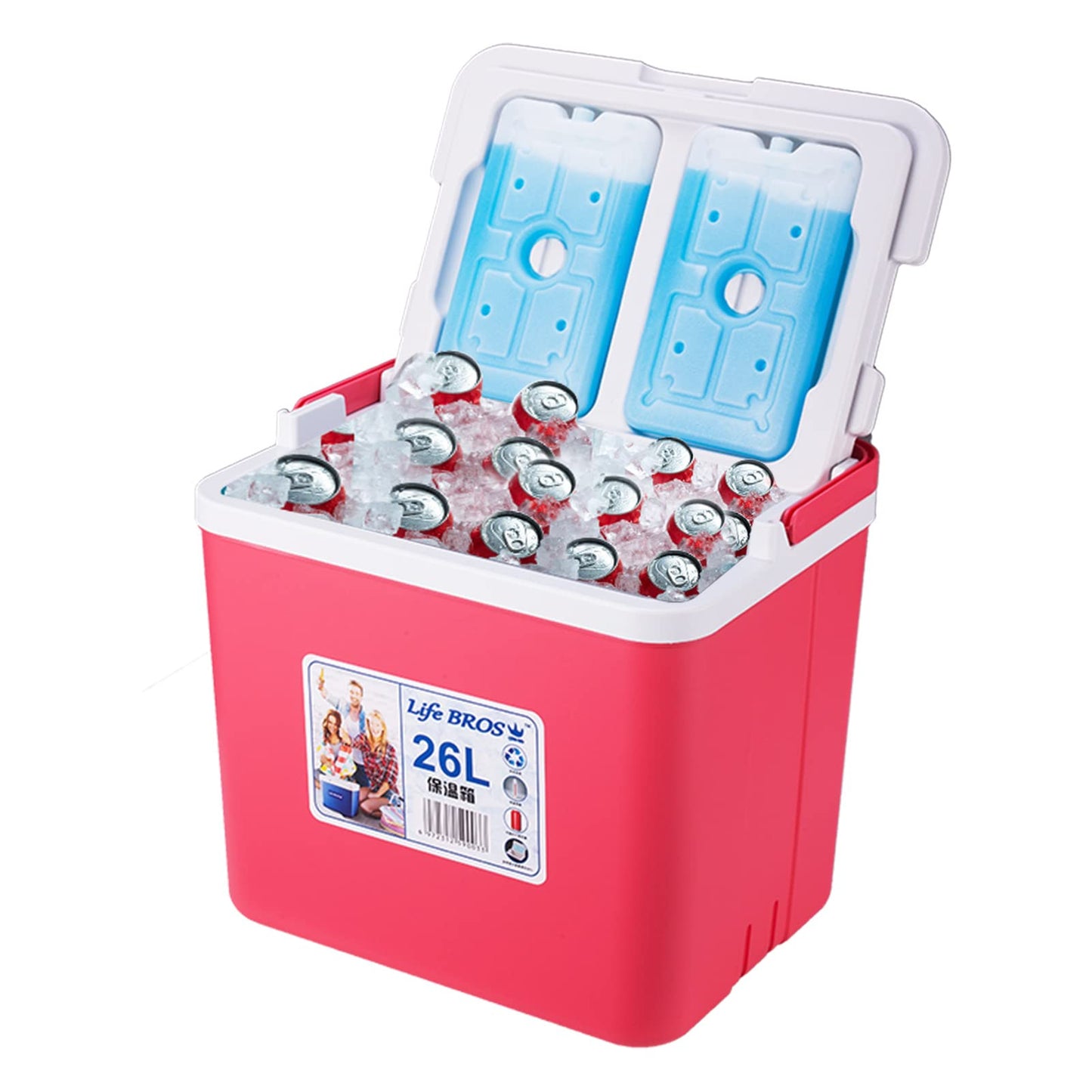 11/17/28 Qt Insulated Portable Cooler Leak-Proof Ice Chest Lunch Box Hard Coolers with Ice Packs for BBQ, Camping, Pincnic-Red
