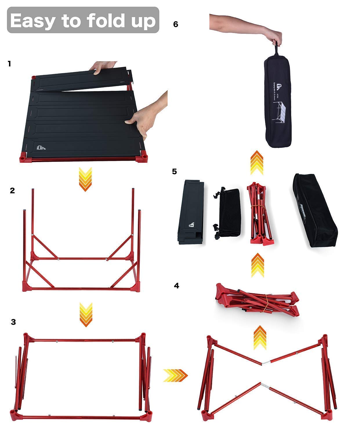 iClimb 3 Extendable Folding Table S and 2 Pack Connecting Plates and 2 Lantern Hanger Bundle, Ultralight Compact for Many People Camping Backpacking Beach Concert BBQ Party