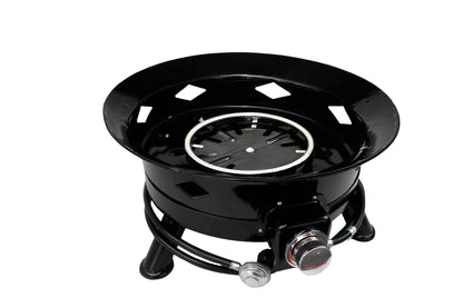 Flame King Smokeless Propane Fire Pit, 24-inch Portable Firebowl, 58K BTU with Self Igniter, Cover, & Carry Straps for RV, Camping, & Outdoor Living