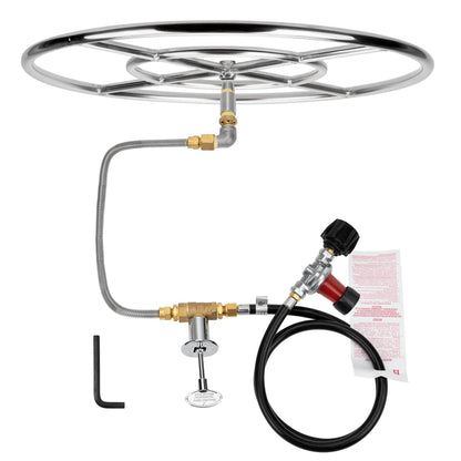 Stanbroil LP Propane Gas Fire Pit Stainless Steel Burner Ring Installation Kit, 24-inch