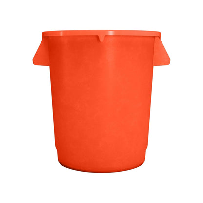 SPARTA Bronco Waste Container Trash Container, Round Trash Bin for Disposal, 10 Gallons, Orange, (Pack of 6)