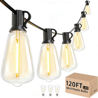 Svater 75 FT Outdoor String Lights 2W + 120 FT ST38 Patio String Lights