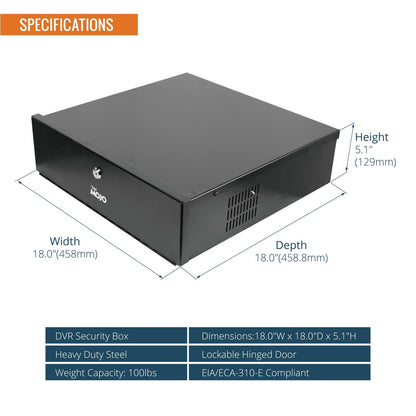 Tecmojo DVR Lock Box with Fan, Heavy Duty Electronics Security Box for NVR, POE Switch, Document, Metal Security Storage in Stores, Office, Home(18×18×5in)
