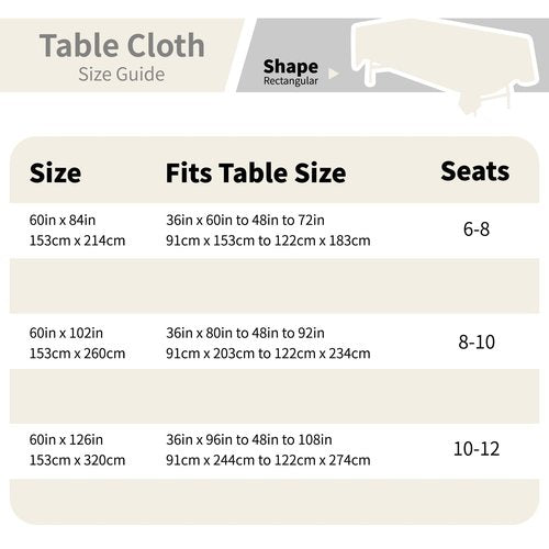 FINDYOU Ivory 6 Pack Polyester Table Cloth 60 x 102 Inch, Rectangle Tablecloths for 6 Foot Tables Washable Table Cloth for Party Wedding