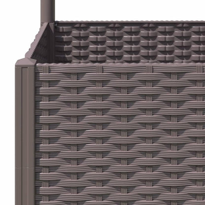 Favemtsl Square Raised Garden Bed with Trellis, 15.7x15.7x53.5 in Brown Polypropylene Planter Box, Modern Vertical Patio Outdoor Planter for Climbing Plants and Flowers