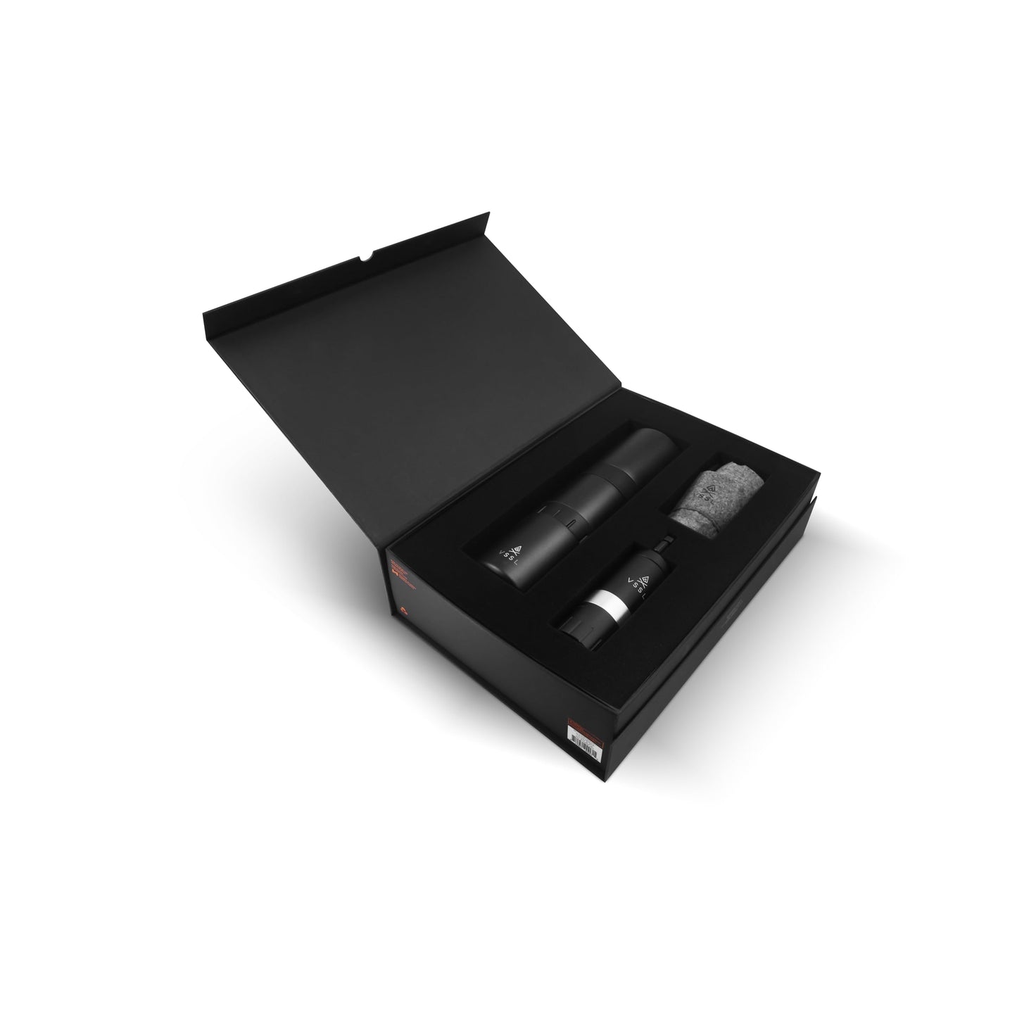 VSSL Nest Pour Over Coffee Kit + Java G25 Grinder Gift Set, Contains Two 10 Oz Mugs, Splash Proof Lid, Pour Over Coffee Dripper, Java G25 Grinder and Storage Connector, Black