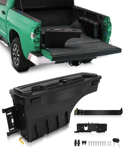 SCITOO Truck Bed Tool Box for Ford F-150 1997-2014,Multi-Compartment Dividers Organized Storage,Heavy Duty & No-Drill Installation Left Driver Side
