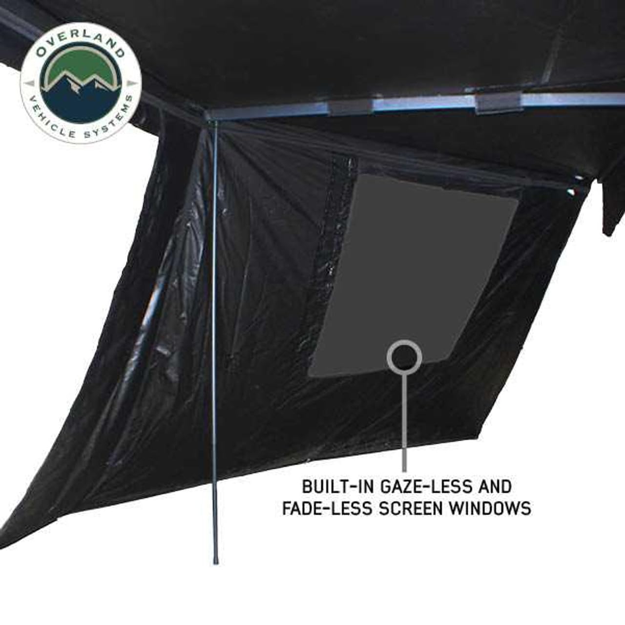 Overland Vehicle Systems - XD Nomadic 270 - Awning Wall 3 W/Black Out, Driver Side, Grey Hex, Black Trim W/Storage Bag