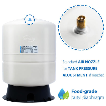 iSpring T11M 11 Gallon Pre-Pressurized Water Storage Reverse Osmosis Systems ro Tank, White