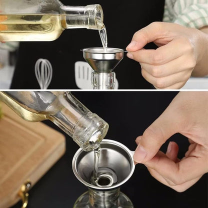 Stainless Steel Funnel Set by [Brand Name] - 3-Pack Small Mouth Funnels for Efficient Pouring | Food Grade & Dishwasher Safe