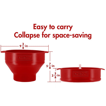 The Original Korcci Microwaveable Silicone Popcorn Popper, Microwave Popcorn Popper, Collapsible Microwave Popcorn Maker Bowl, No Oil Required, Use In Microwave, Dishwasher Safe (Blue)