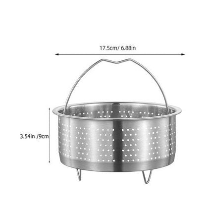 DOITOOL Stainless Steel Steamer Basket for Pot, 7.08inch/18cm Vegetable Steamer Basket Insert Steaming Rack with Handle, Vegetables Fruit Strainers and Colanders for Home Kitchen Cooking