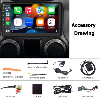 EagleNav Car Radio for Jeep Patriot Compass 2010 2011 2012 2013 2014 2015 2016, Android 13 Car Stereo with 10.1 Inch Touch Screen, 2GB+32GB, Wireless CarPlay & Android Auto