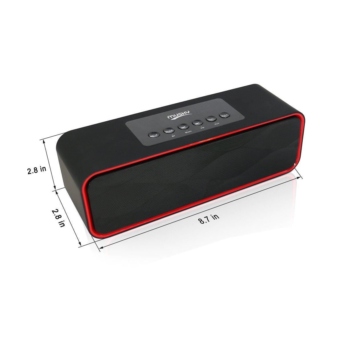 i-Tentek Portable Bluetooth Stereo Speaker, with 10W Acoustic Drivers,FM Radio & Handsfree Speakerphone, Slots for Micro SD Card & USB & AUX, for Smart Phone, MP3, iPad, Tablet & More