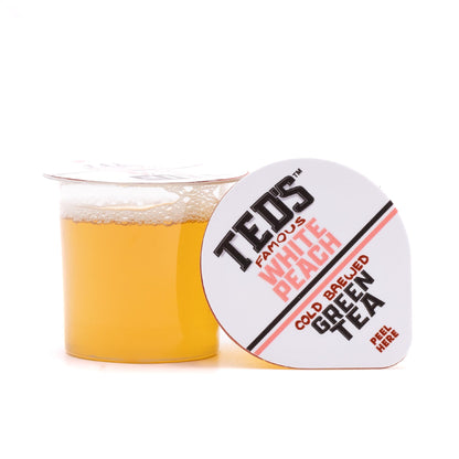 Ted's Tea by Java House - Single Serve Liquid Concentrate Pods - Peel and Pour - White Peach Green Tea - Pack of 12