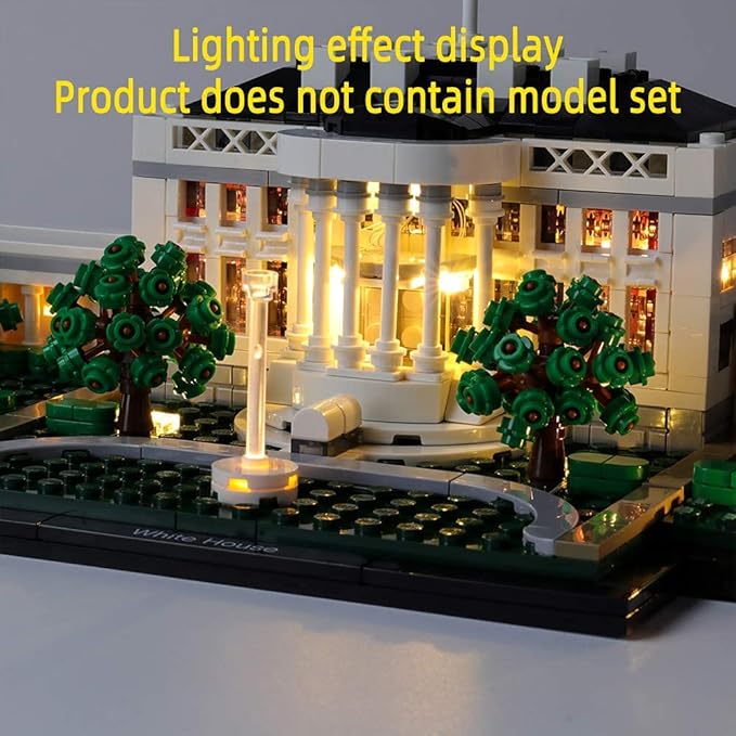LED Light Kit for The White House - Compatible with Lego Architecture Collection 21054 Building Blocks Model (Model Set Not Included)