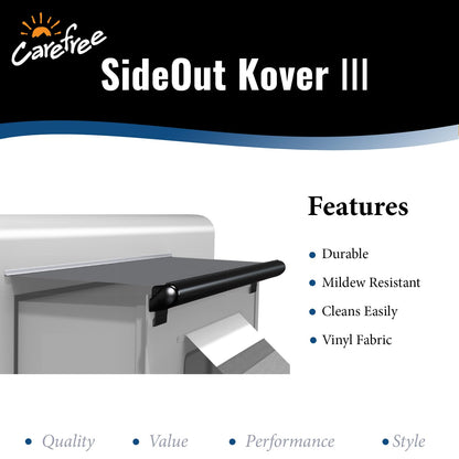 Carefree Universal RV Slideout Awning Fabric Replacement (200" x 150") - Cut to Fit Length, Standard RV Slide Room Extension Awning with FLXguard Protection for Pop Out Room (White)