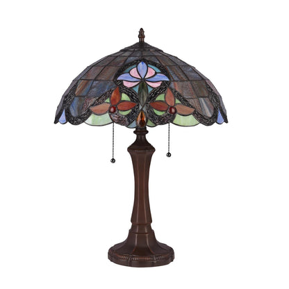 Chloe Lighting 2 Light Table Lamp Victorian Tiffany-Style Dark Bronze 16in Wide Multicolor Model CH3T231BV16-TL2