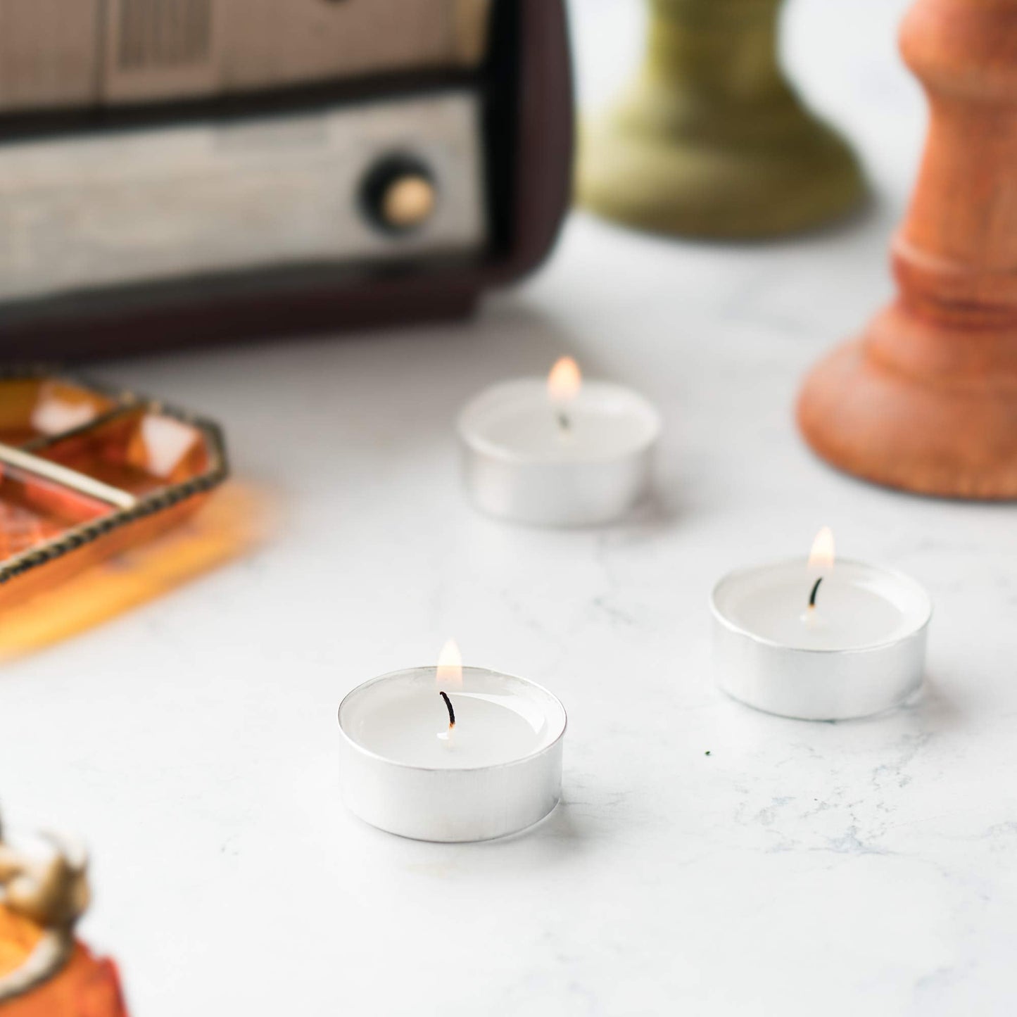 Tealight Candles - 4 Hours - Giant 100,200,300 Bulk Packs - White Unscented European Votive Smokeless Tea Lights for Shabbat, Weddings, Christmas, Home Decorative- 100 Pack