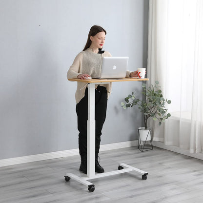 Furist Overbed Beside Table,Bed Desk,Hospital Bedside Table,Pneumatic Mobile Laptop Computer Standing Desk Cart with Tray