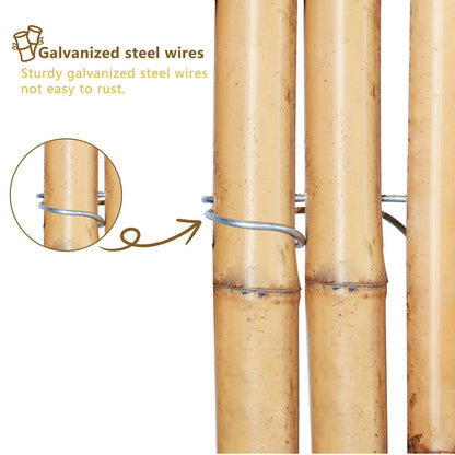 6ft x 8ft Natural Bamboo Fence Roll, Outside Bamboo Privacy Fencing, Natural Privacy Screen Panels for Garden, Outdoor