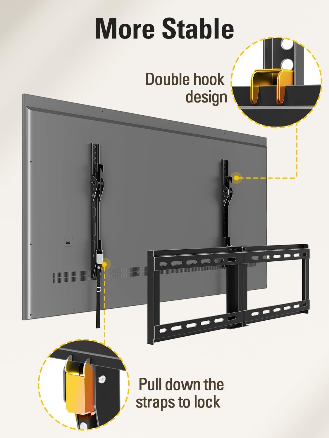 Mounting Dream TV Wall Mount - Universal Tilt for 37-75 Inch TVs | Max VESA 600x400mm, 132lbs Capacity