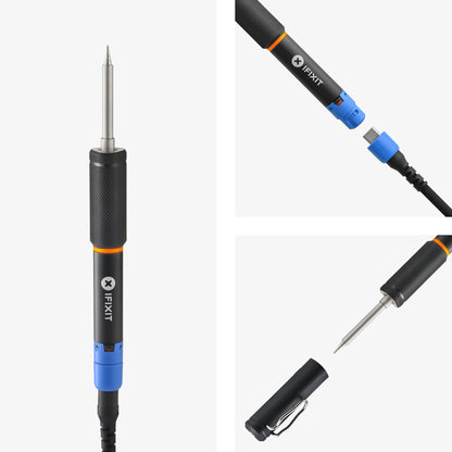 iFixit FixHub Portable Soldering Station - Quick Heat-Up, Two Smart Ports, Customizable Firmware, Repairable Parts, App Connection, Lead-Free Solder