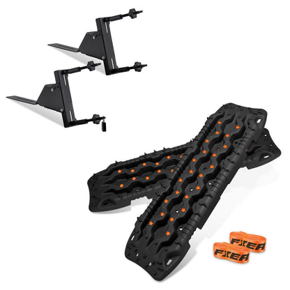 FIERYRED Large Off Road Traction Boards+Recovery Track Board Mounting Kit