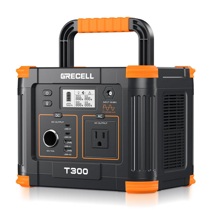 GRECELL Portable Power Station 300W 230.88Wh, Solar Generator with 60W USB-C PD Charging & 110V AC Outlet Backup Battery for Camping Trips Travel & Home Blackouts