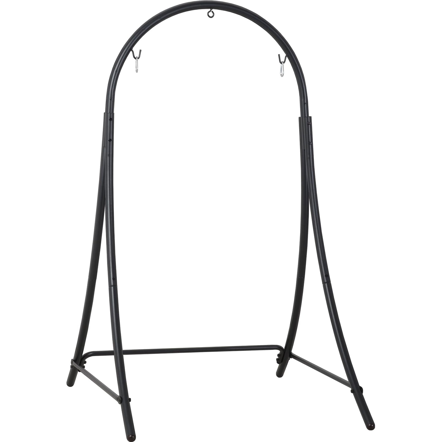 ANOW Adjustable Hammock Chair Swing Stand Only, Heavy Duty Hanging Chair Stand with Safety Hooks for Indoors Outdoors, Max 400 Lbs, Plus Size Version, Black
