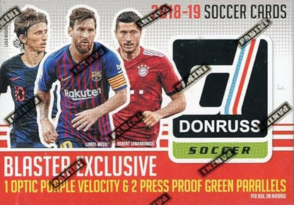2018/19 Panini Donruss Soccer EXCLUSIVE HUGE Factory Sealed Blaster Box with 86 Cards Including OPTIC Purple Velocity &amp 2 Press Proof Green Parallels! Look for KYLIAN MBAPPE &amp VINCIUS JR Rooki
