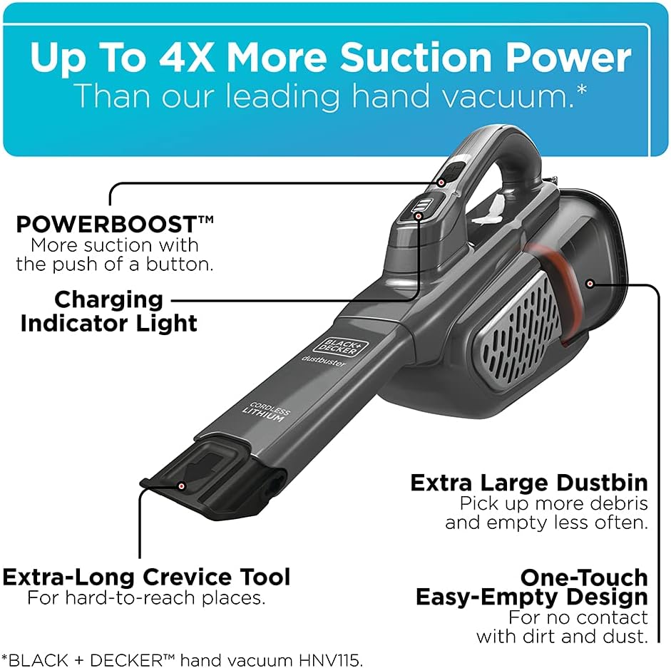 BLACK+DECKER Hand Vacuum - 16V MAX* DUSTBUSTER AdvancedClean+ | Lightweight, Cordless Design